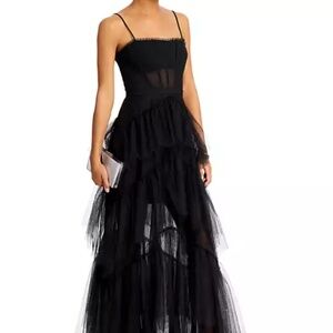 BCBGMAXAZRIA Tulle Corset Essential Gown